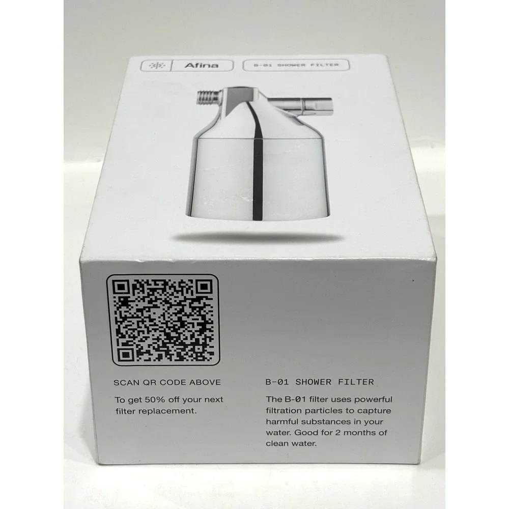 Afina B-01 Chrome Shower Filter Water Filtration System New in Box